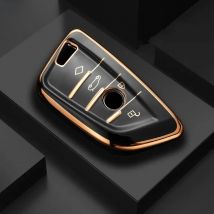 Plating TPU Car Key Case Shell Cover Fob For BMW X1 X3 X4 X5 F15 X6 F16 G20 G30 1 3 5 7 Series G11 G32 F11 F39 F48 G01 G02 G07