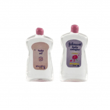 2Pcs 1/12 Dollhouse Miniature Accessories Mini Resin BB Cream Baby Oil Simulation Skin Care Model Toys for Doll House Decoration