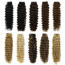 Real Beauty Deep Wave Hair Weft Bundle Ombre Remy Human Hair Weave In Extensions Double Weft  Hair Bundle Brown,Balayage Color