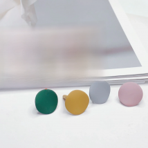 Round Alloy Stud Earring Finding Components Eardrop Simple Style DIY Jewelry Accessories Handmade Materials 8pcs