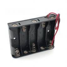 Plastic Battery Storage Case Box Holder For 5 X AA 5xAA 2A 7.5V Wire Leads