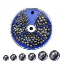 205pcs Fishing Weights Sinkers Kit Lead Split Shot Fishing Line Sinkers 5 Sizes Removable Egg Lead Assortment Accessories