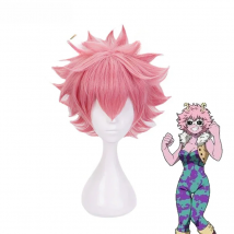 Anime My Hero Academia Mina Ashido Pink Wig with Headwear Cosplay Costume Boku No Hero Academia Heat Resistant Hair Wigs