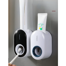 Automatic Toothpaste Dispenser Wall Mount Bathroom Bathroom Accessories Waterproof Toothpaste Squeezer Toothbrush Holder