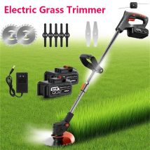 BUARTUK 500W Elettrico Cordless Tagliaerba 0-6000PRM Palmare Tazza di carburante Sarchiatore regolabile Attrezzo da giardino con 2PCS 21V Batteria