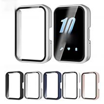 Watch Case Compatible for Samsung Galaxy Fit3, Protective PC Frame Face Cover Built-in Tempered Glass Screen Protector, Scratch