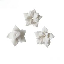 50pcs White Color Flat Bottom Porcelain Ceramic Flowers Material Handmade Jewelry DIY Earrings For Wedding Making Accessories