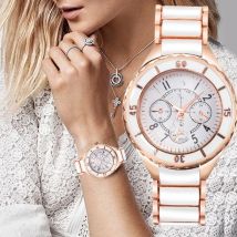 Women Watches Rose Gold White Quartz Steel Watch Mujer Elegant Design Clock Ladies Wristwatch Bayan Kol Saati Feminino Reloj