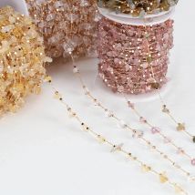 1meter Stone Chain Crystal Irregular Glass Stone Beads Chains Necklace Bracelet Components For DIY Jewelry Making Findings