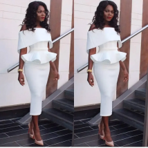 Sexy Off Shoulder Ruffle Midi Dress 2021 New Women Sexy Slim Pencil Bodycon Party Dress White Black Dresses Vestidos Size