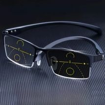 Titanium Transition Photochromic Progressive Reading Glasses Men Hyperopia Presbyopia diopters Outdoor Presbyopia Glasses