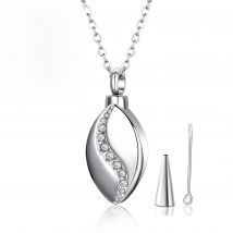 Dropshipping Trendy Stainless Steel Tear Drop Pet Urn Ashes  Necklace Pendant Memorial Ash Keepsake Cremation Jewelry