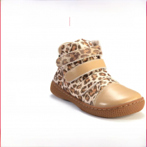 PEKNY BOSA Leopard boots kids shoes for girl ankle shoes soft bottom leather boots wide toes chid barefoot shoes for boy