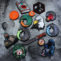 3D Embroidery Creative  Gold Coins and Stereo Eagles Armband  No Signal Woven With Hook Loop For Backpack Clothing Custom Patch