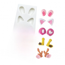 Cartoon Bunny Cat Bear Deer Ears Silicone Sugarcraft Mold Resin Tools Cupcake Baking Mould Fondant Cake Decorating Tools