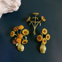 Delicate Colorful Sunflower Brooches for Women Student Daily Plant Party Bouquet Brooch Gift