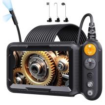 5 Inch IPS Screen Industrial Endoscope Camera HD1080P Dual Lens Car Inspection Borescope Semi-Rigid for Drain Pipe Gadgets Tool