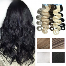 Body Wave Tape In Hair Extensions European Human Hair 20/40 Pcs Blonde  Balayage Color Double Side Adhesive Tape In Remy Hair