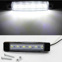 2pcs 12V Car External Lights White 6 SMD LED Auto Car Truck Lorry Side Marker Indicator Trailer Light Tail Rear Side Lamps