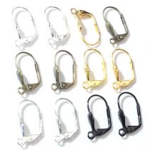 17*11mm 50pcs High Quality 5 Colors Plated Brass French Earring Hooks Wire Settings Base Settings Whole Sale