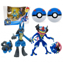 Pokemon Lucario Greninja Pikachu Charizard Cartoon Action Figure Deformation Pokeball Toy Set PVC Anime Doll Model Birthday Gift