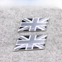 Gray Union Jack Nation UK Flag Car Truck Emblem Badge Universal Zinc Alloy Motorcycle Decals Scooter Moped Styling Stickers