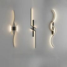 Long Strip LED Wall Lamp Modern Remote Control Dimming Living Roomdecor Wall Lamp Background Bedroom Bedside Home LED Lighting