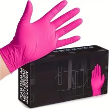Fuchsia Nitrile Disposable Gloves 20/100PCS 3-mil Powder & Latex Free Household Cleaning Gloves for Cooking Kitchen Esthetician