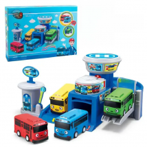 Korean Anime Tayo the Little Bus Parking Lot Garage City Bus Station Headquarters Model with 2 Mini Tayo Car Kids birthday Gift