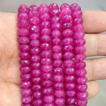 Smooth Faceted Wine Red Jaspers Rondelle Natural Stone Loose Spacer Beads 15'' Strand 8mm DIY Bracelet Necklace Jewelry Making