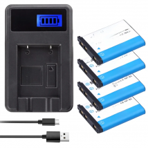 1800mAh Li-40B Li-42B EN-EL10 Battery LCD Charger for Olympus Li 40B 42B, Nikon EN EL10, FinePix XP70 XP60 XP50 T550