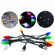 Merry Christmas Light Led Usb Charging Cable Charger Cord with LED lights for Room Decoration Night Light Micro USB Type-C Port