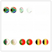 National Flag South Africa,Mozambique,Liberia,Cameroon,Cape Verde,Papua New Guinea,Algeria,Belgium,Portugal Stud Earrings Women