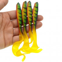 Belly Open Hollow Fish Soft Bait Fishing Lure Green Long Tails Leopard Artificial Lures Freshwater Seawater 12.5cm/5.5g