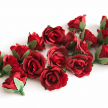 10/20/50Pcs Red Mini Artificial Roses Silk Flowers Head For Wedding Home Garden Bridal Accessories Wreath Christmas Flower Decor