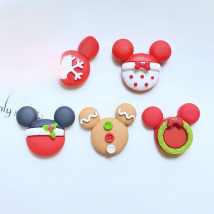 10Pcs New Cute Mini Christmas Cartoon Series  Flat Back Resin Cabochons Scrapbooking DIY Jewelry Craft Decoration Accessories