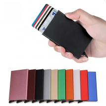 Rfid Credit Card Holder Metal Thin Slim Smart Wallet Men Women Wallets Pop Up Minimalist Small Black Purse Mini Walets for Men