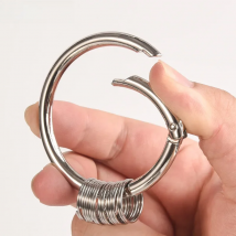 6cm Large Diameter Spring Opening Keyring Creative Key Chain DIY Practical Multi Purpose Keychains 1 Big Ring+9 Small Rings Q25