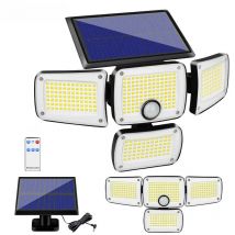 Solar Lights Outdoor 182/112 LED Wall Lamp with Adjustable Heads Security LED Flood Light IP65 Waterproof with 3 Working Modes