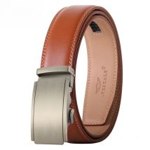 Brown Cowhide Genuine Leather Belts For Men New Fashion Luxury Designer Dress Formal Casual Belt Male Automatic Buckle B622