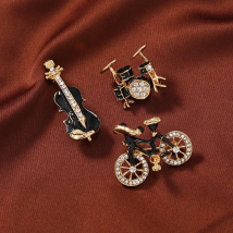 Muylinda fashion brooch metal bicycle violin drum set brooches style brooch banquet jewelry ladies exquisite enamel scarf badge