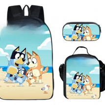 New Three-Piece Girl Backpack Travel Storage Fashion Cartoon Large-Capacity Primary School Students