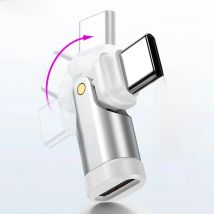 AUFU 240W USB C OTG Adapter 5A Fast Charging Type C Male to Female Converter For iPhone Macbook Laptop 180 Degree Elbow Adapter