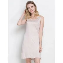 Knitted Natural Silk women sleep dress, Solid Basic slip dress, Anti emptied FULL slips, sleeveless new underwear