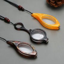 Foldable Pendant Reading Glasses Magnifier Portable Prevent Loss Round/Cat Eyes Necklace Prebyopia Spectacles Send With Chain