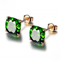 HuiSept Women Earrings Silver 925 Jewelry Square Shape Emerald Gemstone Stud Earrings for Women Wedding Party Gift Accessories