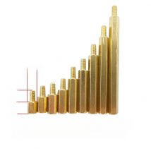 10Pcs M3 Male 6mm x Female 5-50 mm Hex Head Brass Standoff Spacer Screw PCB Standoffs Hexagonal Hollow Pillars M3*5~50mm+6mm