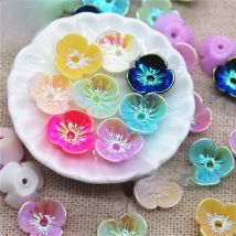 50pcs 10mm AB White/black/pink mix Color flower resin flatback cabochon DIY jewelry/phone decoration DIY craft