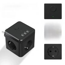 EU Plug Electric Power Strip Cube with 3 AC Outlets 3 USB Port  2400W 5V 2.4A Multi Socket with Switch for Home Without Cable