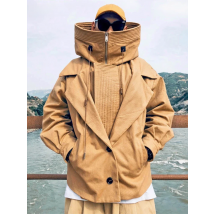 Mauroicardi Spring Autumn Oversized Cool Black Green Khaki Windproof Windbreaker Men Hood Long Sleeve Zip Up European Fashion